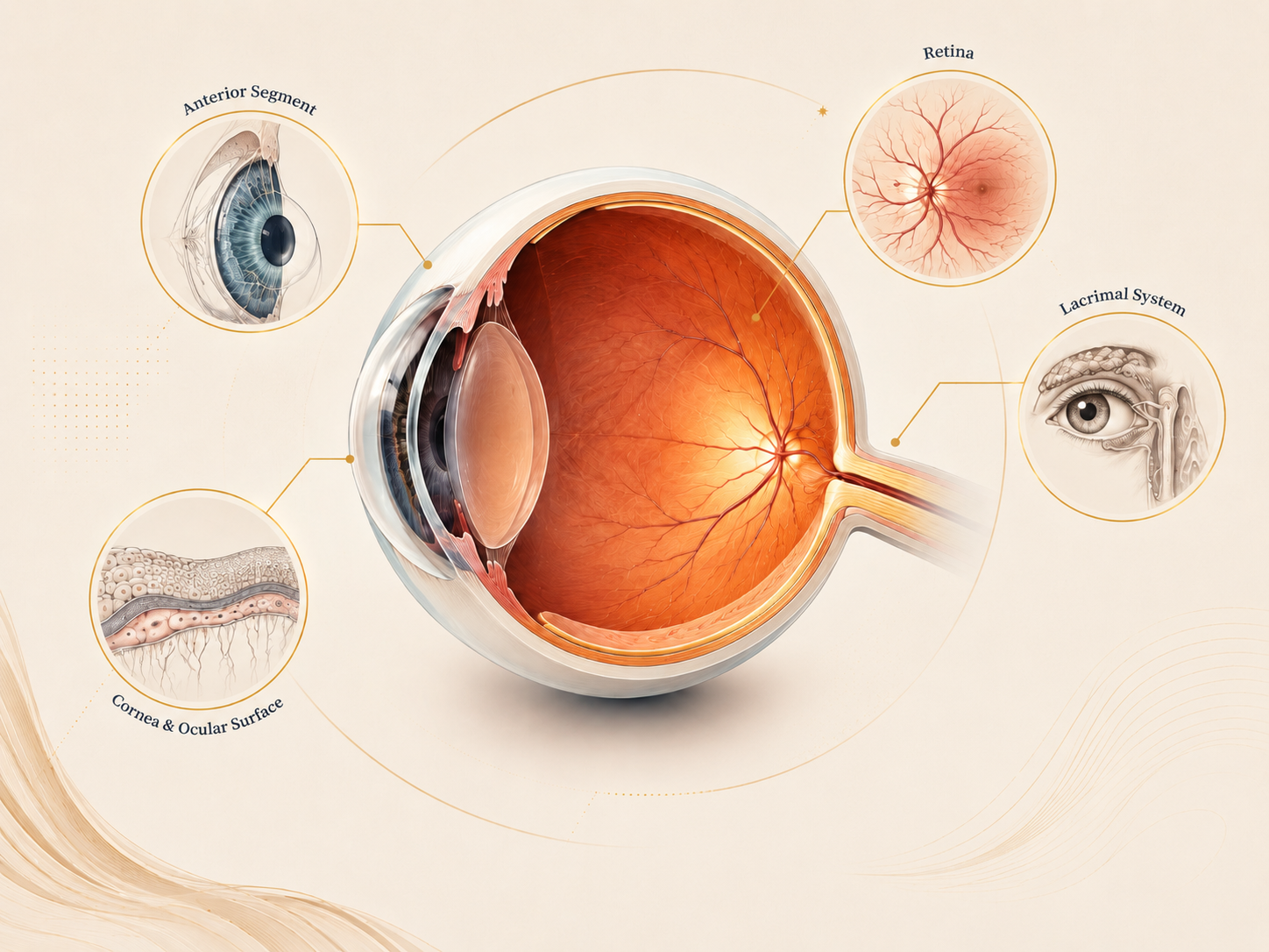 Eye anatomy subjects represented in Insight Ophthalmology notes